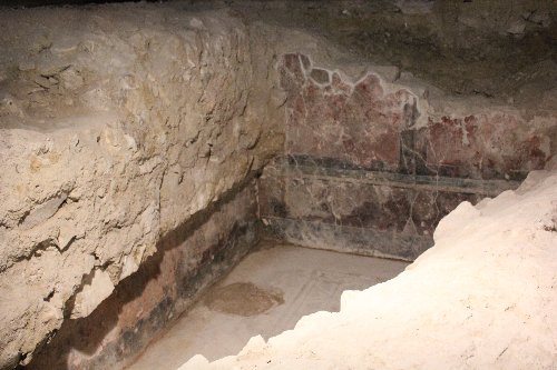 I resti di un affresco domus tabernae romane